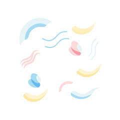 Fototapeta premium Abstract Shapes In Pastel Colors On Black Background Vector Illustration