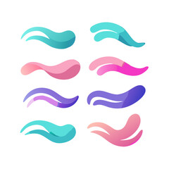 Gradient Shapes Isolated On Black Background Abstract Graphic Elements Design Assets