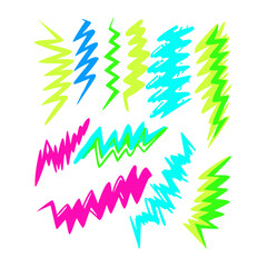 Obraz premium Colorful Lightning Bolt Vector Illustration On Black Background Energetic And Playful