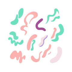 Abstract Organic Shapes Pattern In Pastel Colors On A Black Background