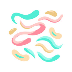 Colorful Abstract Vector Background With Wavy Shapes On Black For Modern Design