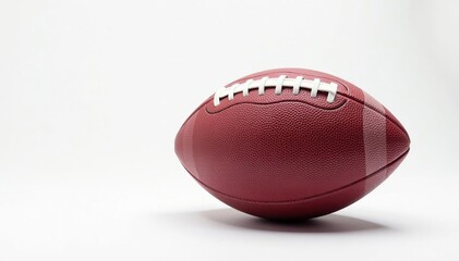 New American football on pristine white background , new, closeup