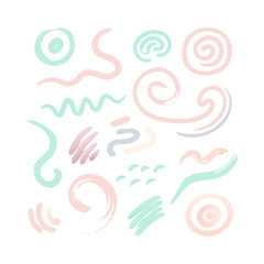 Hand Drawn Pastel Scribbles On Black Background Artistic Vector Illustration