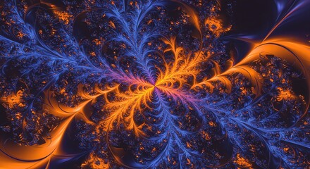 Abstract fractal art background with colorful and intricate patterns design