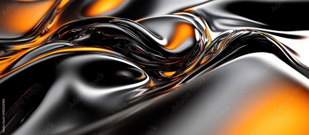 Poster an abstract rendering showcasing a dynamic interplay of flowing