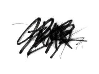 Abstract Black Ink Splash Illustration With White Highlights On Transparent Background