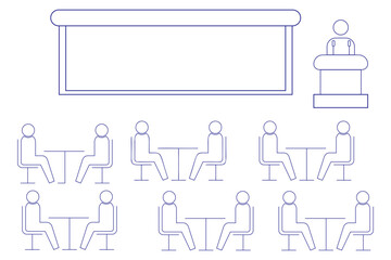 Conference icon in vector Illustration. Concept illustration, vector flat sign and symbol.