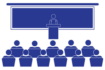 Conference icon in vector Illustration. Concept illustration, vector flat sign and symbol.