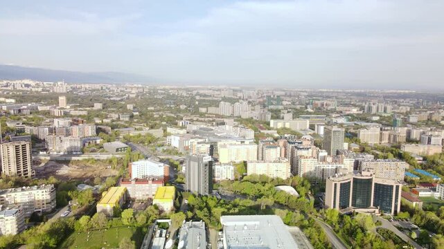June 5, 2024, Almaty, Kazakhstan. View of the buildings on Al-Farabi Avenue. Office buildings of the financial center of Almaty