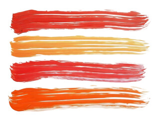 Abstract Brushstroke Illustration With Orange And Red Strokes On Transparent Background