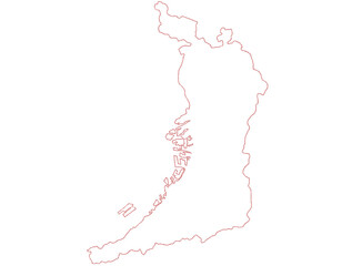 大阪府　地図　白　イラスト