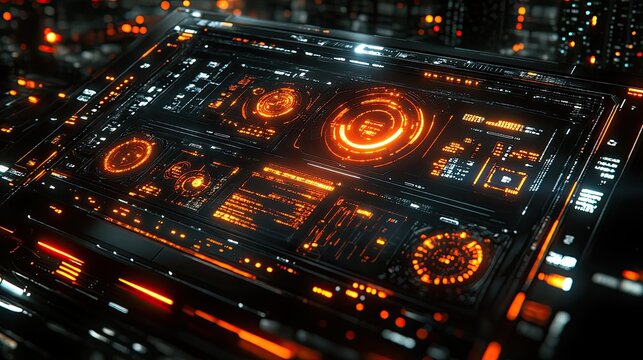 Futuristic Tech Interface Panel. - Powered by Adobe