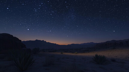 Naklejka premium Starry desert night