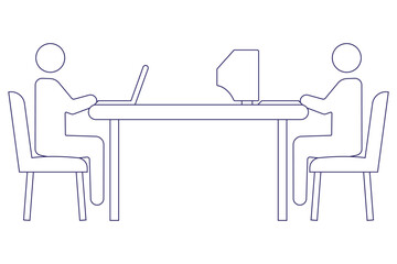 Thin line icons set about business people. Flat symbols, Meeting room thin line icon: group of people at training. Modern vector illustration eps 10