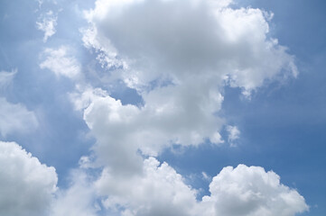 Blue sky with white cloud. Beautiful sky background and wallpaper. Clear day and good weather in the morning.