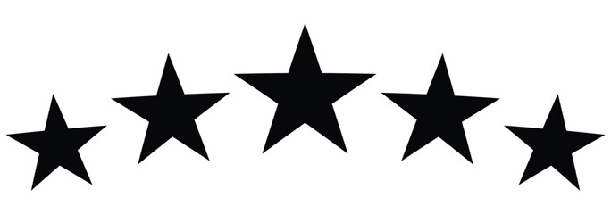 A minimalistic five-star rating outline icon, commonly used for reviews, feedback, and evaluation in digital platforms and rating systems. Ideal for apps, websites, products, and services showcasing. 