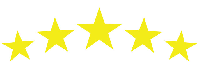 star feedback icon, 5 stars feedback, review stars. Customer review rating with 5 stars and thumb up feedback. Five star rating badge, review rating icon. A minimalistic five-star rating. EPS 10. 