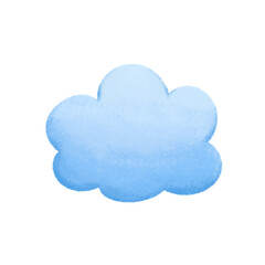 Whimsical Hand Drawn Cloud Illustration in Watercolor Painting Style Puffy Blue Cumulus Playful Element Texture for Weather Nature Dreamy Sky Children's Designs Storybooks Nursery Decoration