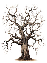  Leafless Old Spooky Tree on transparent background
