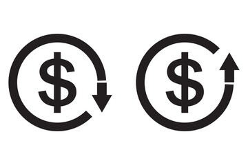 Cost Reduction Icon, Manufacturing cost reduction vector icon set eps 10