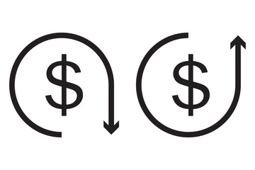 Cash flow icon pack. vector illustration, cost reduce icon vector. cost reduce sign icon eps 10