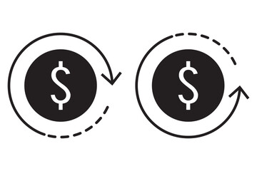 Cash flow icon pack. vector illustration, cost reduce icon vector. cost reduce sign icon eps 10
