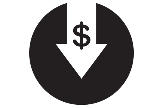 Cost Reduction Icon, Manufacturing cost reduction vector icon set eps 10