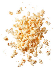 Popcorn Falling  on transparent background