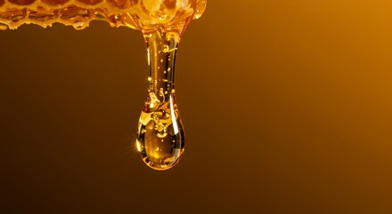 Naklejka premium Golden Honey Drop: A Close-Up of Nature's Sweetness
