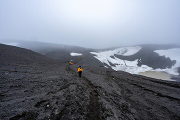 Photographing Deception island, antarctica, One of the active volcanoes