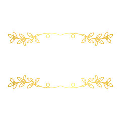 Aesthetic outline gold leaves text frame