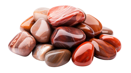 Red Jasper Tumbled Rock Stone Gem on transparent background