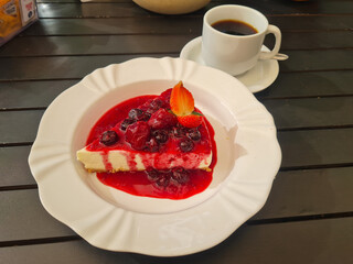 cheesecake com café