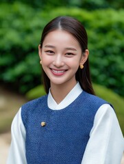 Captivating Portrait of Young Korean Girl in Traditional Attire