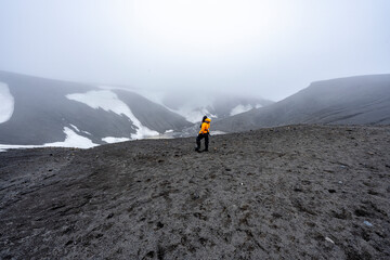 Photographing Deception island, antarctica, One of the active volcanoes