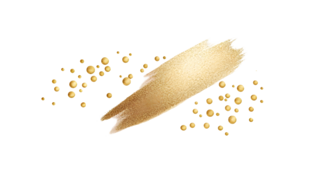 Abstract Golden Brushstroke Illustration on Transparent Background - Powered by Adobe