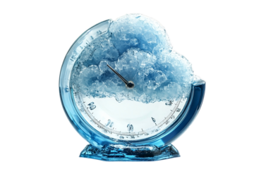 Barometer Shaped Like Cloud On PNG Background