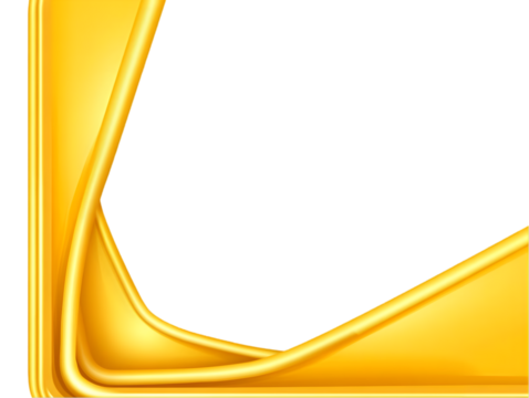Abstract Golden Wave Illustration with Transparent Isolated Background