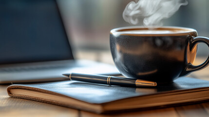 Steaming coffee break