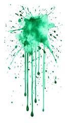 Abstract Green Ink Splash Illustration With Transparent Background