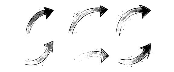 Vector arrows grunge style sketch