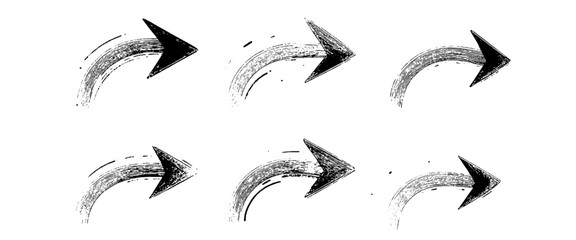 Vector arrows grunge style sketch