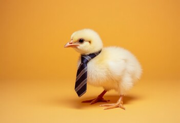 chick wearing a tie