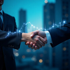 Businessman handshake for teamwork of business merger and acquisition, successful negotiate, hand shake, two businessman shake hand with partner to celebration partnership and business deal concept
