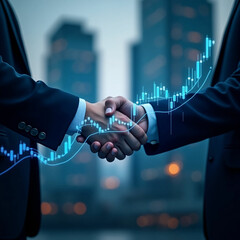 Businessman handshake for teamwork of business merger and acquisition, successful negotiate, hand shake, two businessman shake hand with partner to celebration partnership and business deal concept
