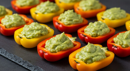 Mini Bell Peppers with Guacamole