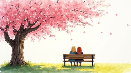 Obraz premium Whispering Leaves: Bonding in Nature's Embrace