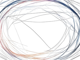 Abstract Illustration of a Circular Geometric Design with Blue and Pink Lines on Transparent Background