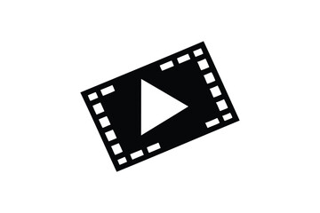 Fototapeta premium Play video icon silhouette on white background