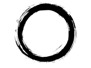Abstract Illustration Of A Drawn Circle In Black And White Colors